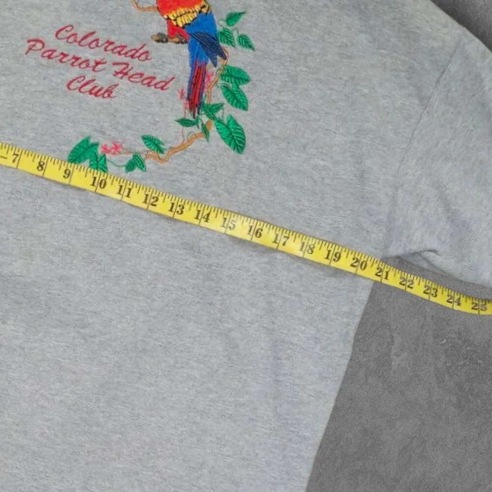 Vintage Parrot Head Of Colorado Embroidered Polo Shirt Large Grey